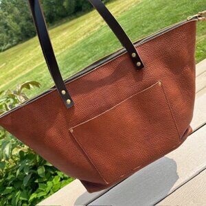 PLG Leather Tote Bag Zipper Oversized - Sedona - RARE color Pebbled Leather
